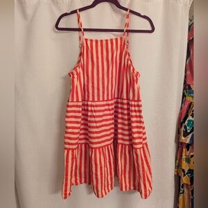 ASOS Coral and Cream Striped Dress